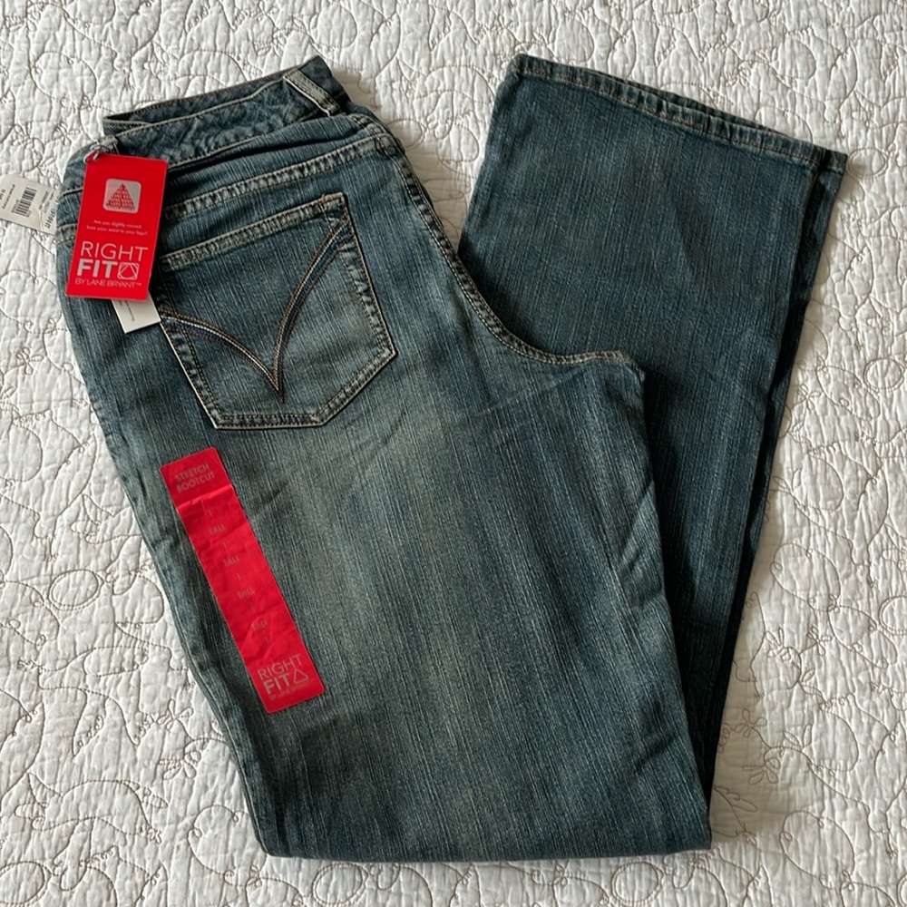 Lane Bryant venezia Right Fit stretch Boot cut Jeans size 1 tall NWT